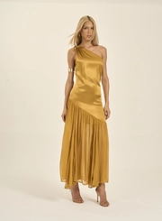 Vestido Longo Um Ombro Só Saia Assimétrica