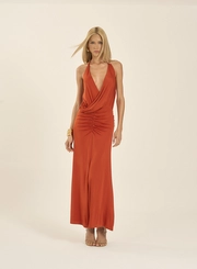 Vestido Longo Transpassado Com Amarração
