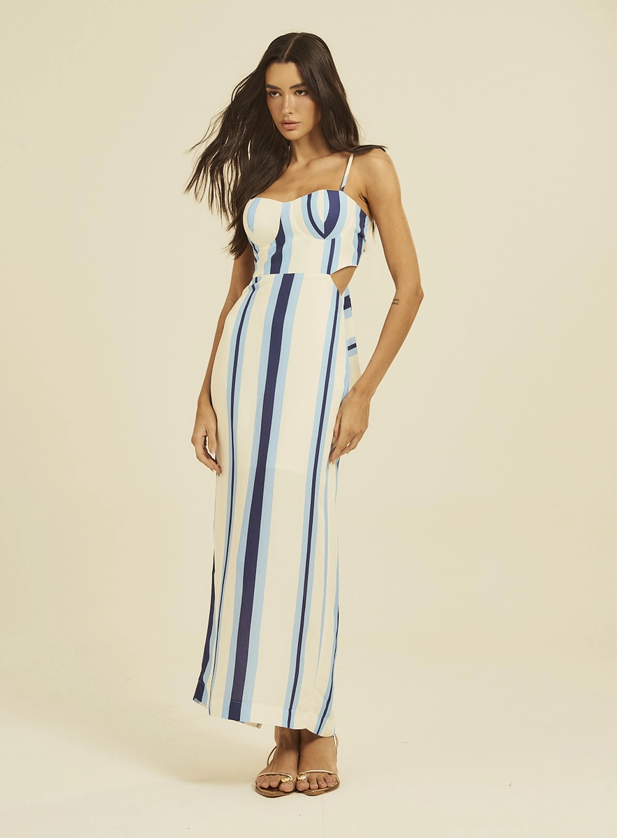 Vestido Midi Cut-out Estampado Estampados Souisy