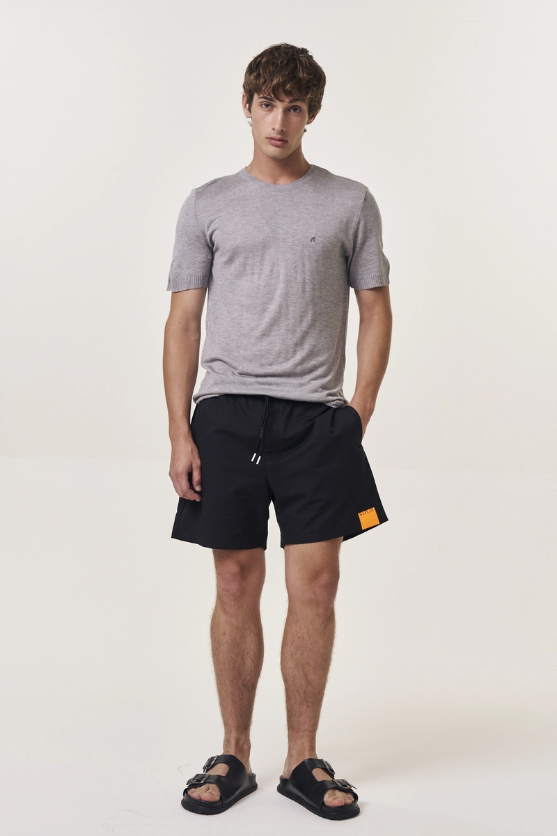 Camiseta Masculina Tricô Regular Cinza Lcecci