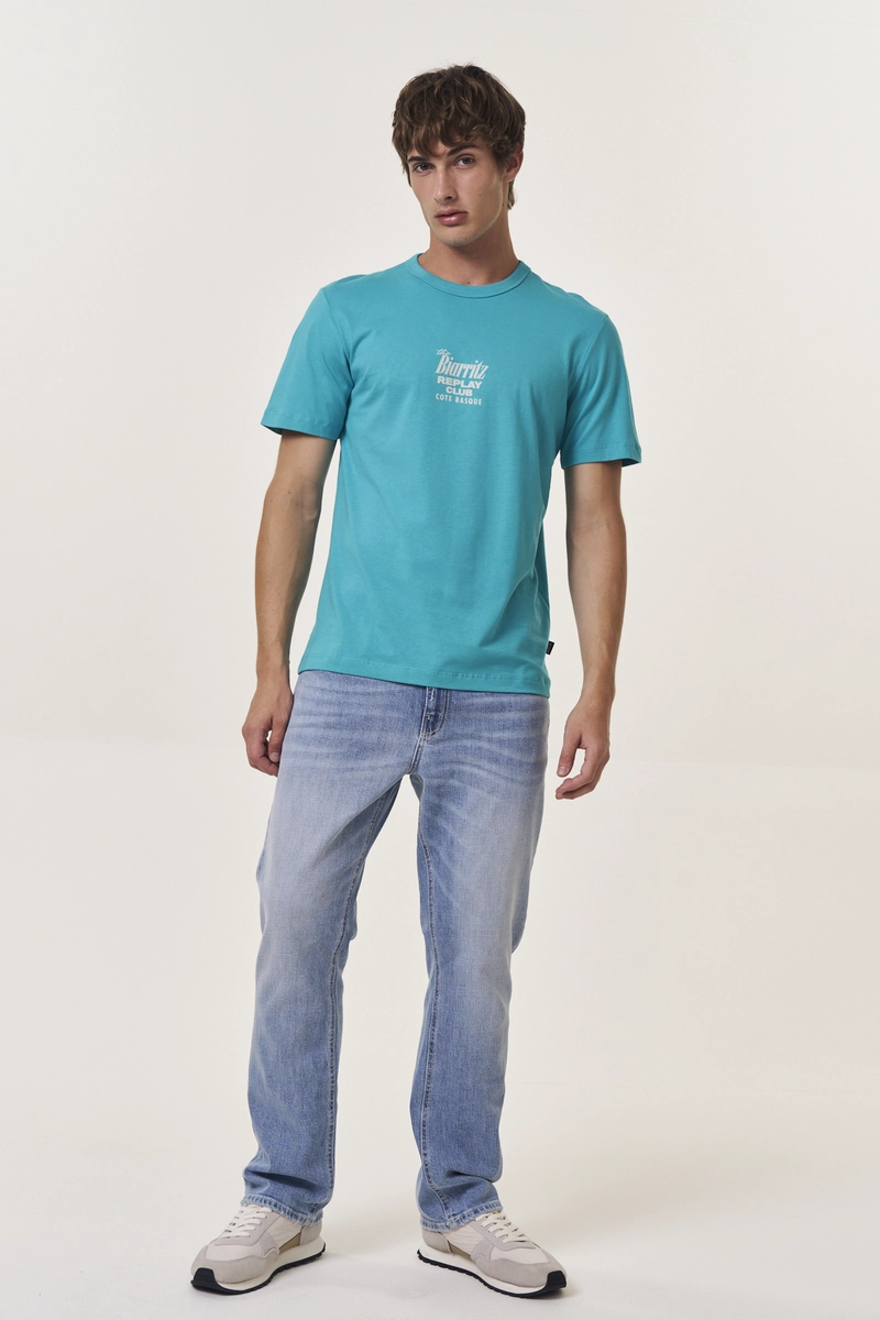 Camiseta Masculina Básica Com Estampa Verde Lcecci