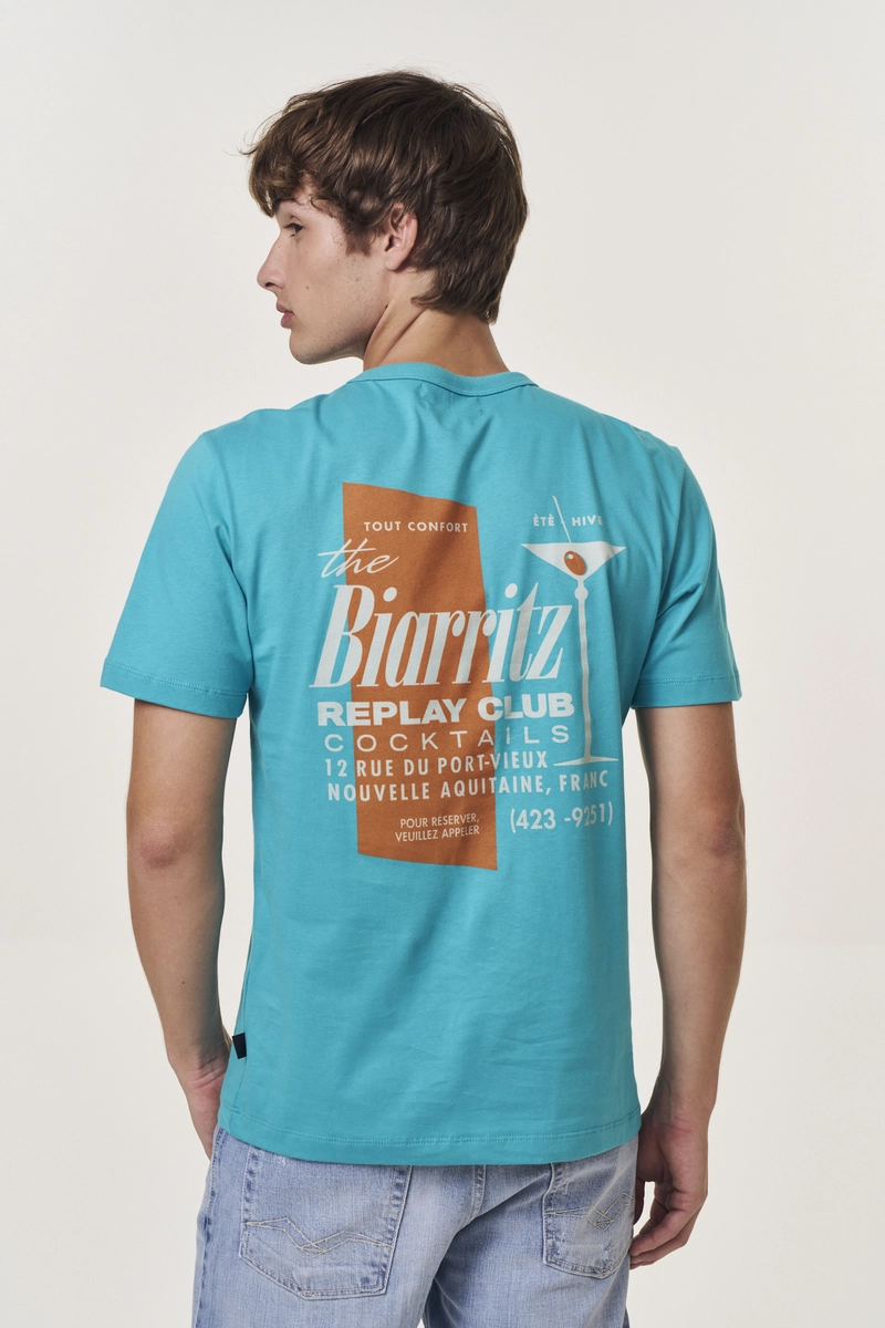 Camiseta Masculina Básica Com Estampa Verde Replay