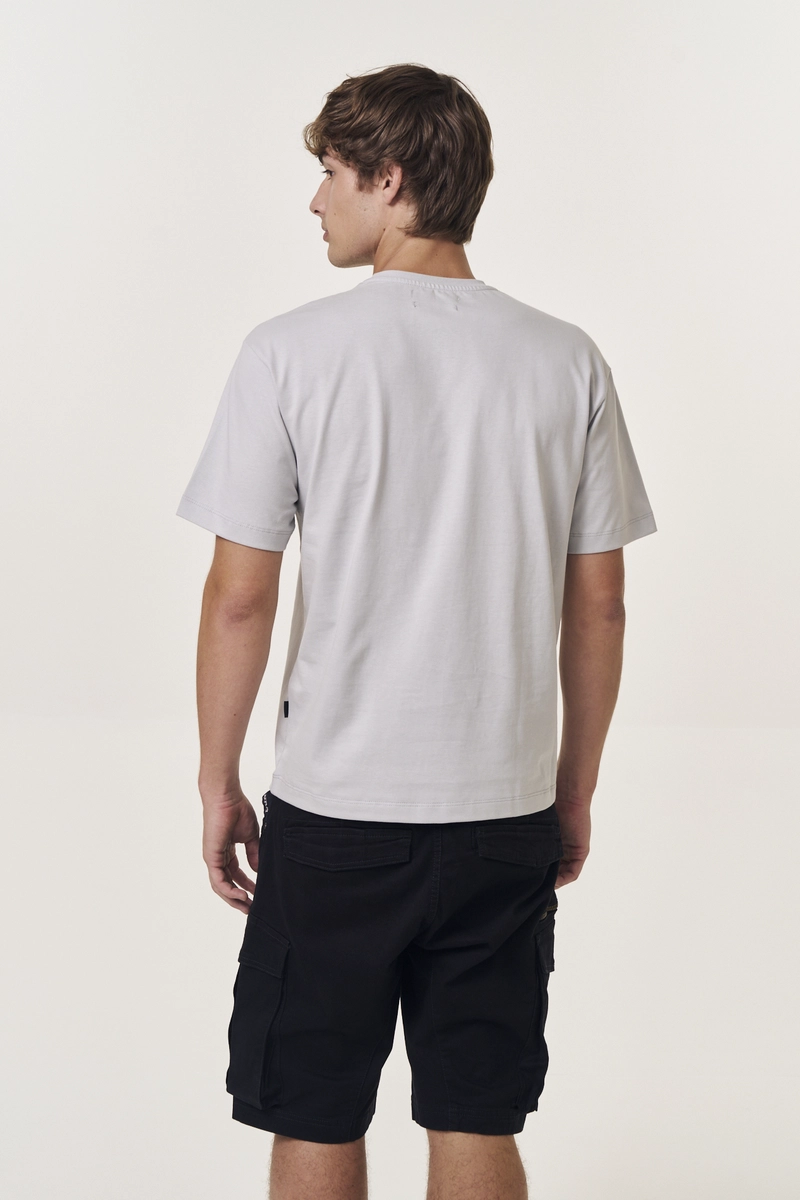 Camiseta Masculina Relaxed Básica Cinza Replay