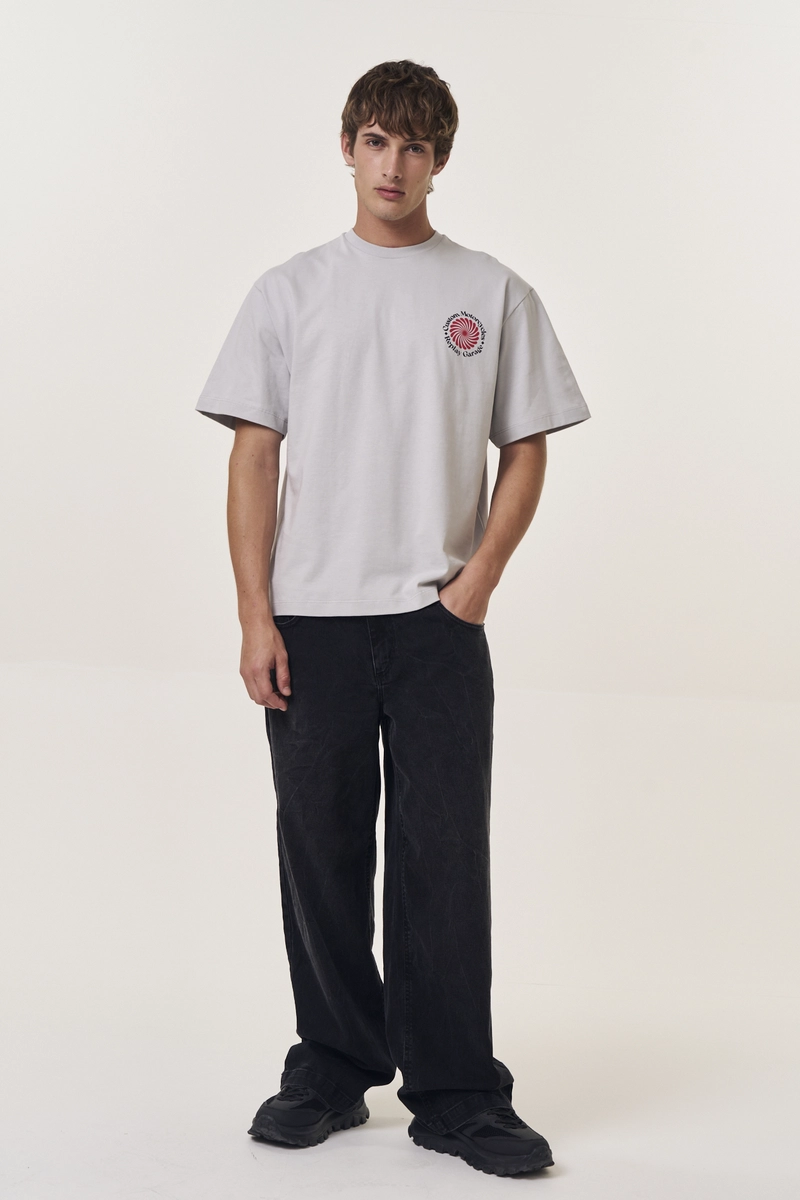 Camiseta Masculina Over Detalhe Costas Cinza Lcecci