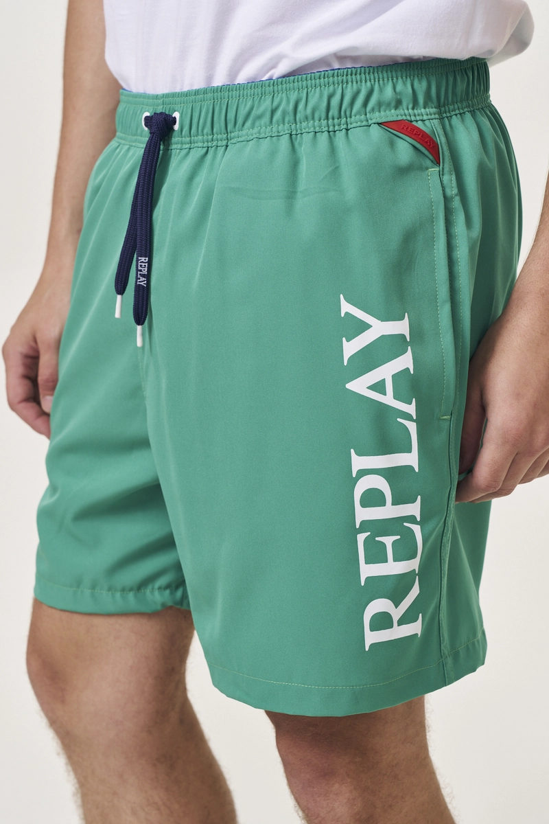 Beachshort Com Amarração Verde Replay